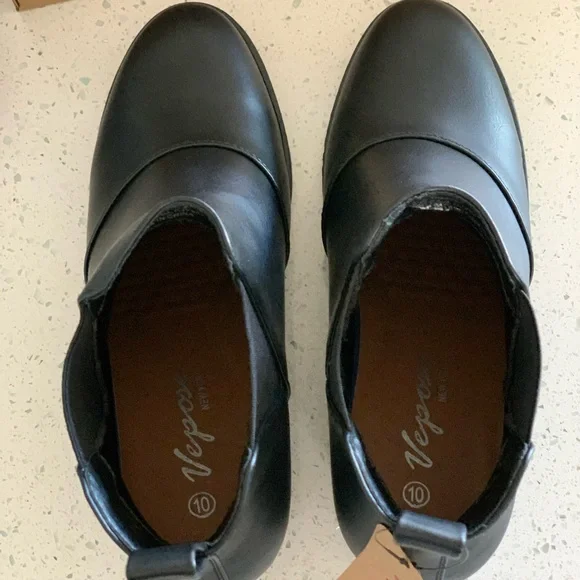 Vepose Chic Black Ankle Boots ~10 - Picture 5 of 8
